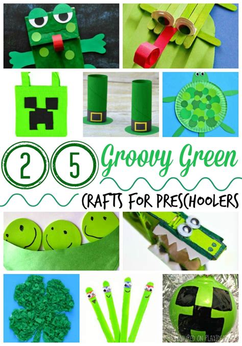 25 Groovy Green Crafts For Preschoolers Play Ideas Green Objects For Preschool - Green Objects For Preschool
