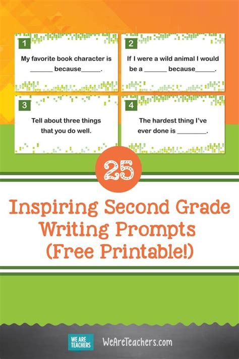 25 Inspiring Second Grade Writing Prompts Free Printable Second Grade Writing Prompts - Second Grade Writing Prompts