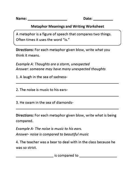 25 Metaphor Worksheet Middle School Softball Wristband Metaphor Worksheet 4th Grade - Metaphor Worksheet 4th Grade