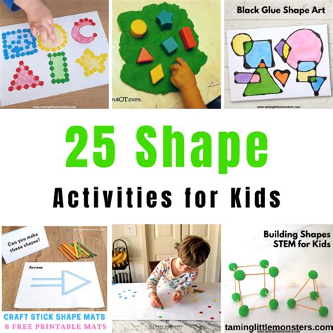 25 Shape Activities For Kids Taming Little Monsters Shape Art For Kindergarten - Shape Art For Kindergarten