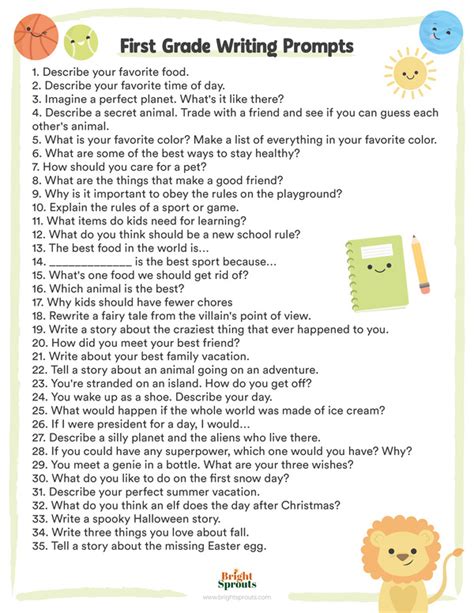25 Wonderful Writing Prompts For First Graders First Grade Writing Prompts - First Grade Writing Prompts