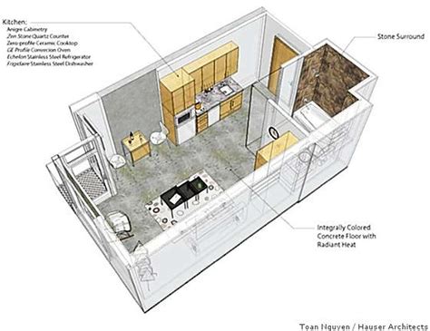 Studio apartment plans are generally on the small side, typically at about 250 sq ft (about 25 m2). This is in contrast to Loft apartments which are usually larger spaces that can be divided into more rooms or areas. Floor Plans Measurement Sort Illustrate home and property layouts Show the location of walls, windows, doors and more. 