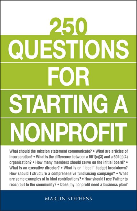 Download 250 Questions For Starting A Nonprofit By Martin Stephens