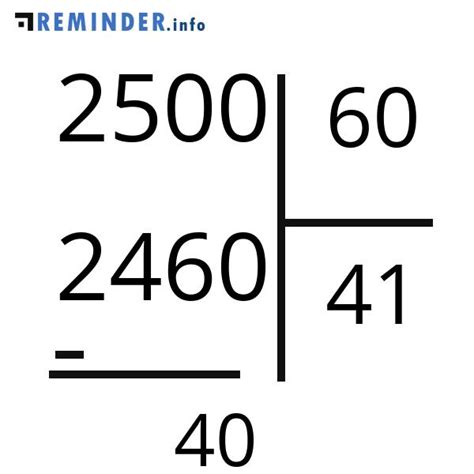 2500 Divided By 60