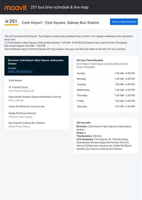 251 Bus Schedule