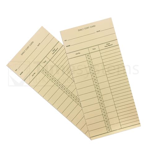 25550-UK1 Daily Cost Time Clock Cards - Time Systems UK