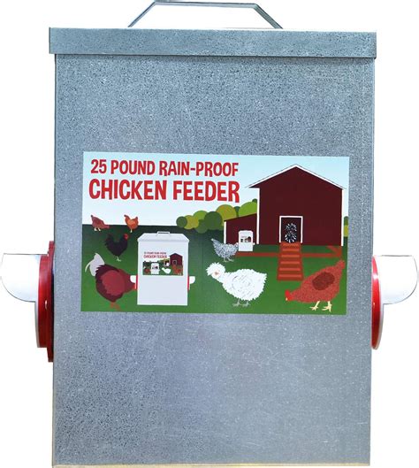 25LB Outdoor Rainproof Galvanized Chicken Feeder 20 …