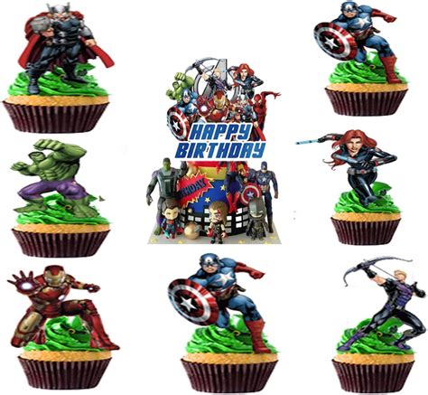 25PCS Superhero Cake Toppers Cupcake Toppers Cake Decorations…