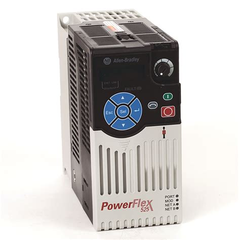 25b. Description: The Allen-Bradley 25B-B5P0N104 is a PowerFlex 525 Variable Frequency Drive (VFD). This VFD is powered with an input voltage range of 170-264VAC, 3-phase with applicable motor output 5.0 A and Power of 0.75 kW (1.0 HP) for normal duty and Heavy duty operation. 