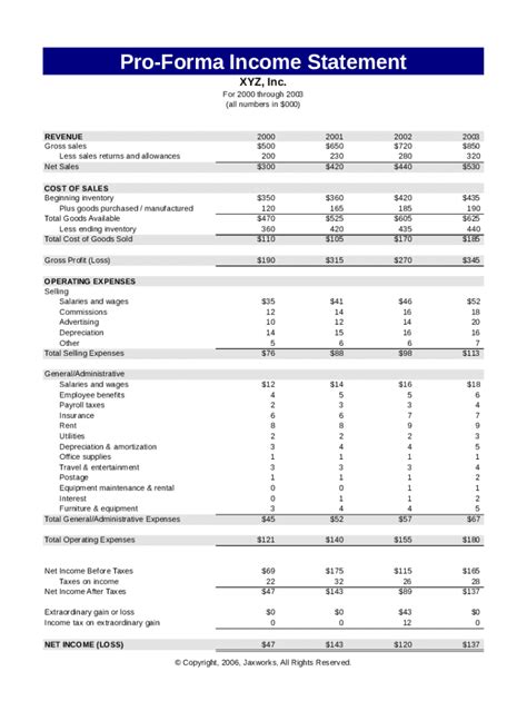 26+ Example Pro Forma Financial Statements Sample Templates