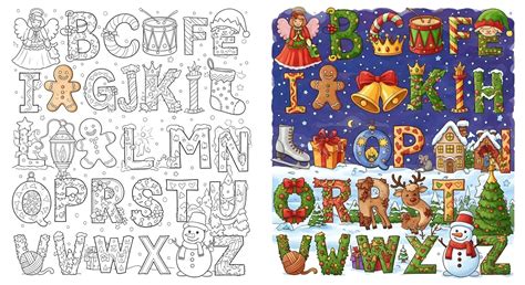 26 Christmas Alphabet Coloring Pages for Kids - muktibox.com