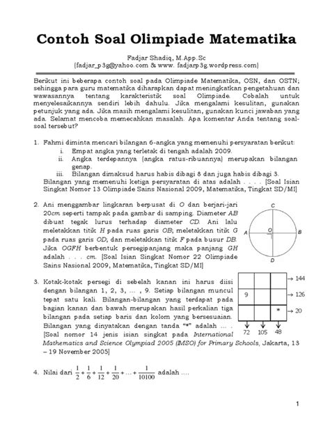 26 Contoh Soal Olimpiade Matematika SMA dengan … - wintechmobiles.com