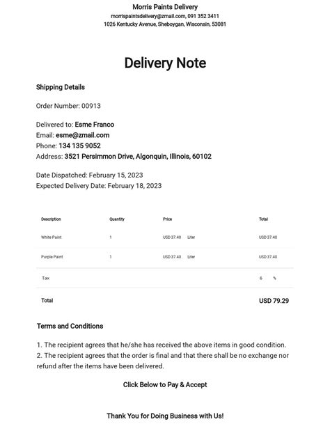 26 Delivery Note Templates Free Downloads Template Net