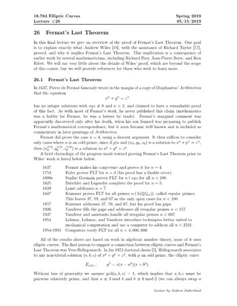 26 Fermat’s Last Theor - MIT Mathematics - wintechmobiles.com