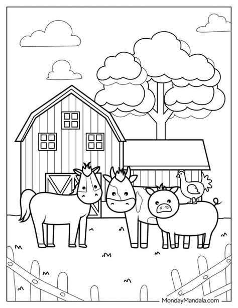 26 Farm Coloring Pages Free Pdf Printables Monday Farm Animal Coloring Pages - Farm Animal Coloring Pages