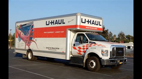 U-Haul trucks can carry a gas tank that is larger than the average car and run on gasoline that is non-leaded, which means they can get an average gas mileage of around 10 miles per gallon. If the tank of your 26-foot moving truck is full, it should take you 600 miles. Several factors can cause your truck to use less fuel during a move.