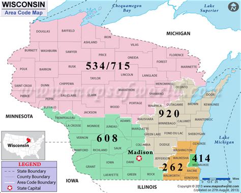 262 area code wisconsin