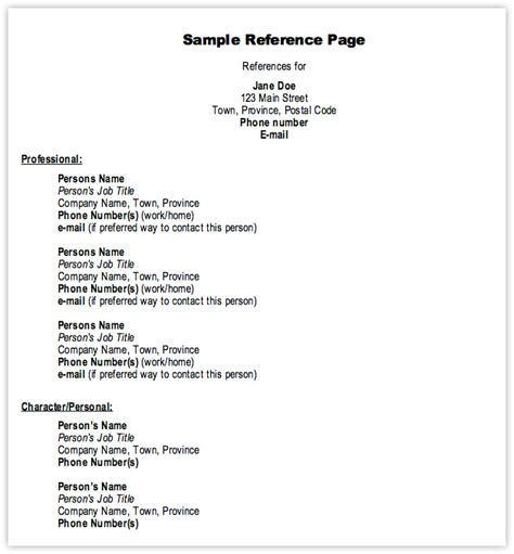 27++ Resume references format template For Your Learning Needs