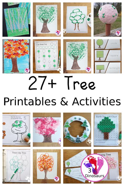 27+ Tree Activities and Printables for Arbor Day 3 Dinosaurs