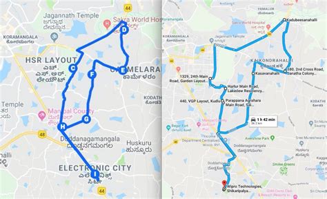 27 Km - Distance from Sanjaynagar to Electronic City Road