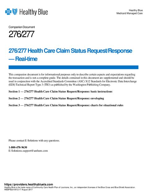 276/277 Health Care Claim Status Request and …