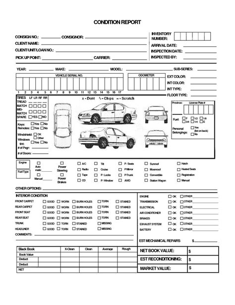 28+ [ Vehicle Condition Report Form Template ] Vehicle with regard to