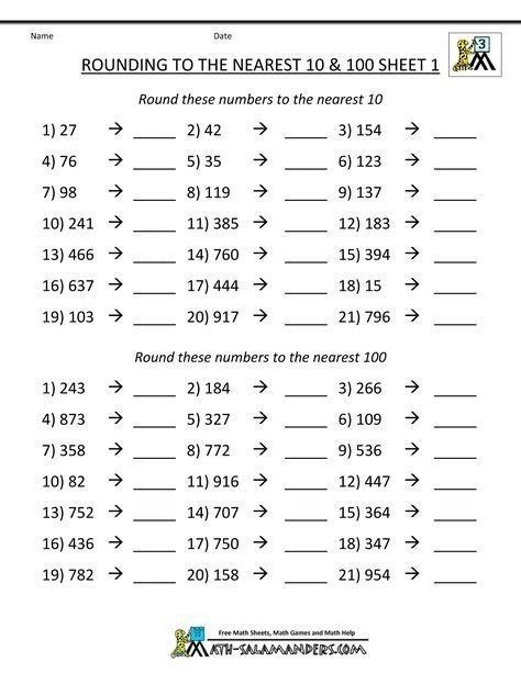 28+ Fun Rounding Worksheet hyreedperfume