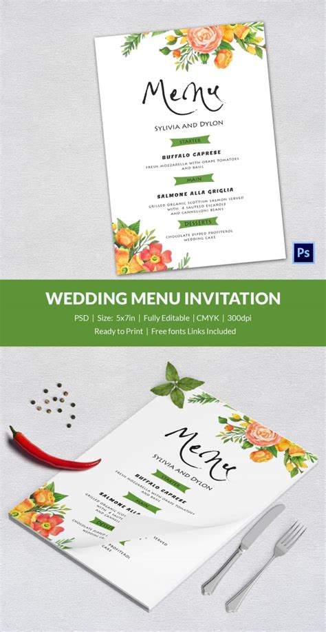 28+ Wedding Menu Card Designs Word, PSD, EPS Design Trends Premium PSD, Vector Downloads