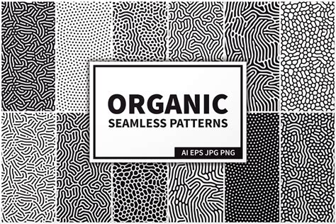 28 Organic Seamless Patterns Set Graphics Creative Market