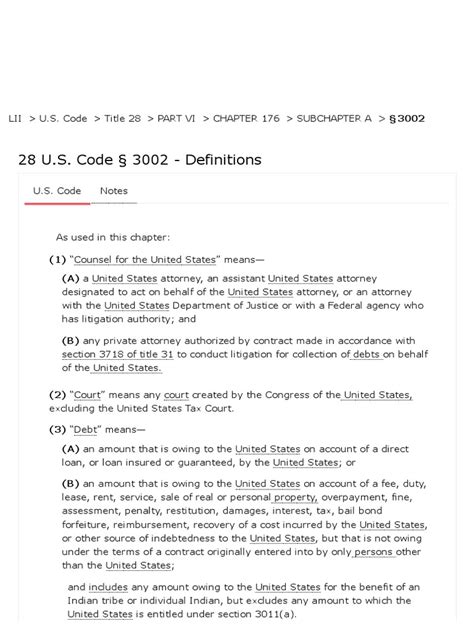 28 U.S. Code § 3002 - Definitions U.S. Code US Law LII / Legal ...