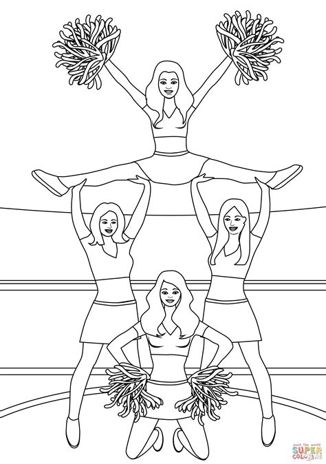 28 Cheerleader Coloring Pages Free Printable Pages For Printable Cheerleader Coloring Pages - Printable Cheerleader Coloring Pages