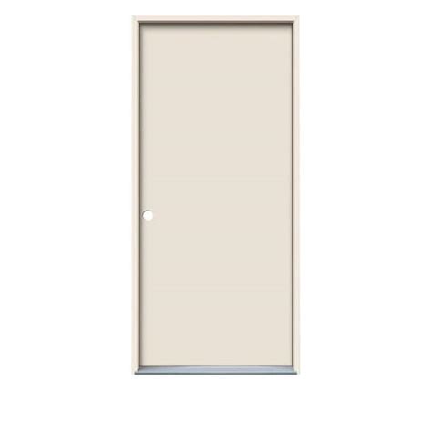 28 in. x 80 in. Flush Primed Steel Prehung Right-Hand …