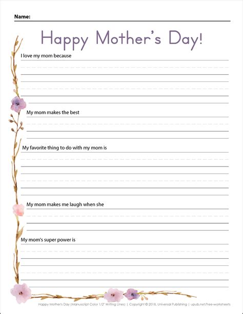 28 Motheru0027s Day Writing Activities To Inspire Amp Mother S Day Writing Ideas - Mother's Day Writing Ideas
