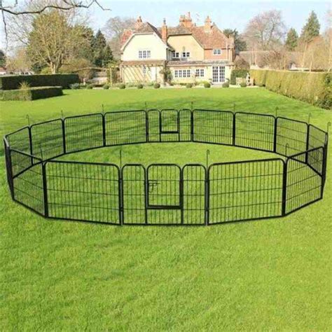 28 panels playpen large barrier metal animal fence. 16 Panel Large Metal Dog Pen. by Yaheetech. $149.99 ($9.37 per item) $256.89 (1796) ... Create a custom space for your furry friend with our 16 Panels Dog Playpen. It's an ideal choice for use as a puppy playpen or as an exercise area for non-climbing small animals, including rabbits, ducks, turtles, and guinea pigs. ... Multifunctional pet ... 