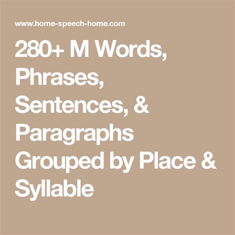 280 M Words Phrases Sentences And Reading Passages M Sound Words With Pictures - M Sound Words With Pictures