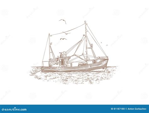 281 Fishing Trawler Drawing Illustrations & Clip Art - iStock