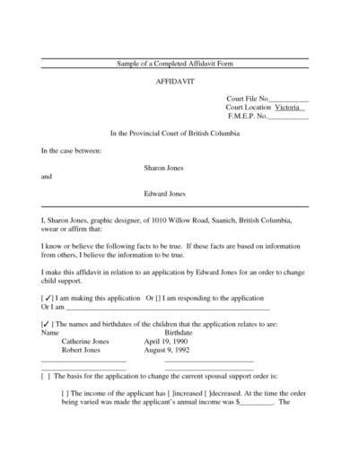 29 Free Affidavit Form Examples Pdf Examples