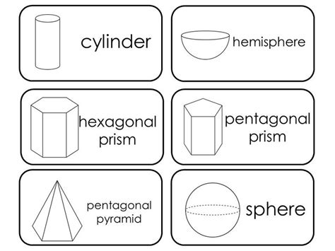 29 Printable 2D and 3D Shapes Flashcards. Preschool3rd Grade Etsy