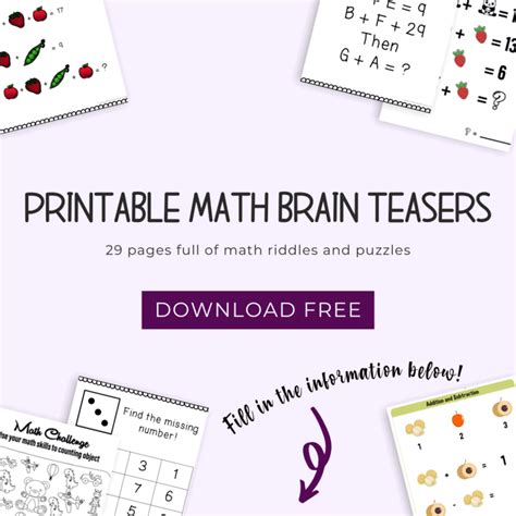 29 Super Fun Printable Math Brain Teasers To Math Teasers For Middle School - Math Teasers For Middle School