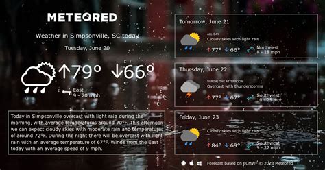 Get the latest 10-day weather forecast for Simpsonville, SC, including temperature, precipitation, pressure, humidity and more. View historical data, almanac, maps and …