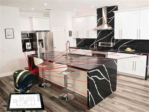2D 3D Digital Templating and Measuring Residential Kitchen Countertop