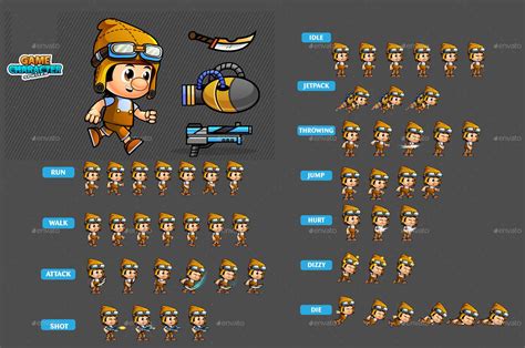 2D Game Character Sprites 256