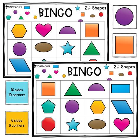 2D Shape Bingo Math Game for Grade 1 - Twinkl CA