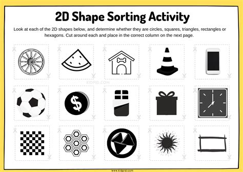 2D Shape Sorting Worksheet Kidpid