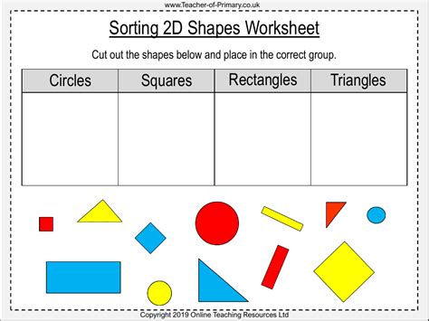 2D Shapes Worksheet Maths Year 1