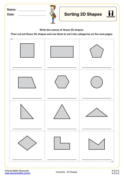 2D Shapes Worksheets for 2nd Grade in PDF