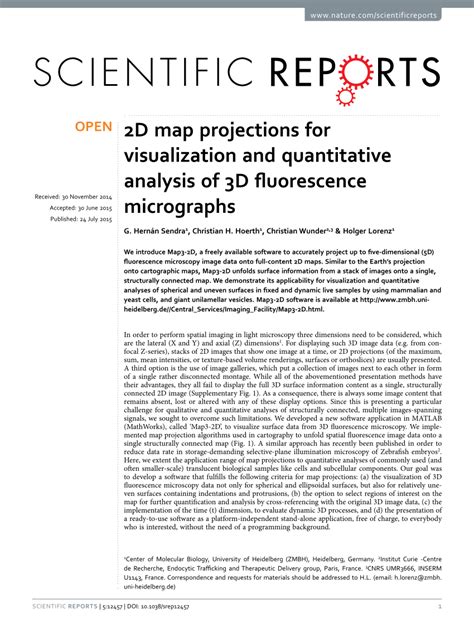 2D map projections for visualization and quantitative analysis of …