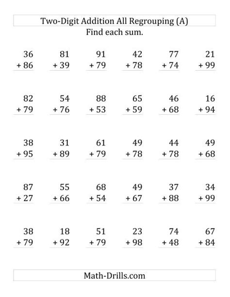 2Digit Addition with All Regrouping (LP)