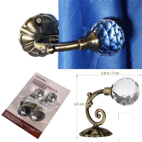 2PCS Crystal Ball Window Curtain Holdback Wall Mounted Curtain Tieback …