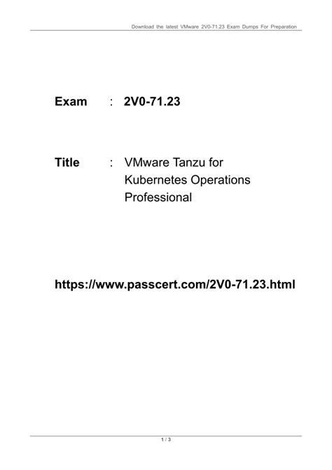 2V0-71.23 Prüfungsmaterialien